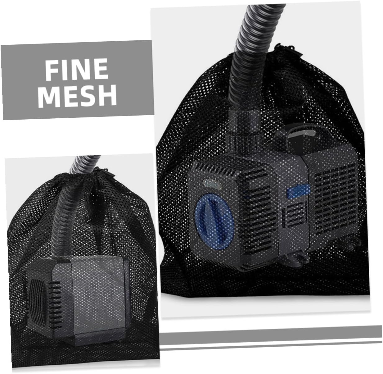 Large Filter Bag with Drawstring for Pump Protection Polyester Mesh Media Bag for Outdoor Ponds and Aquariums Reusable Water Pump Filter Mesh Strainer for Swim Water Filtration image number 2