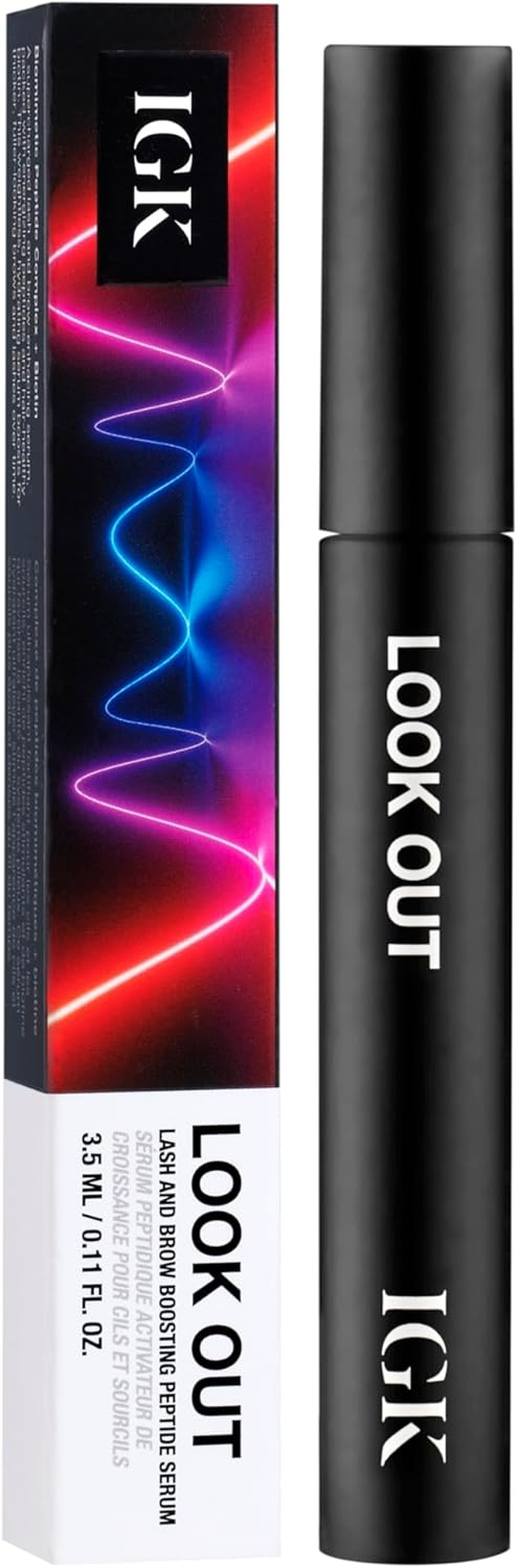 IGK Look Out Lash and Brow Boosting Peptide Serum | Increases Thickness + Fullness + Density of Brows and Lashes | Dermatologist + Ophthalmologist Approved | Vegan + Cruelty-Free | 0.11 Fl Oz image number 3