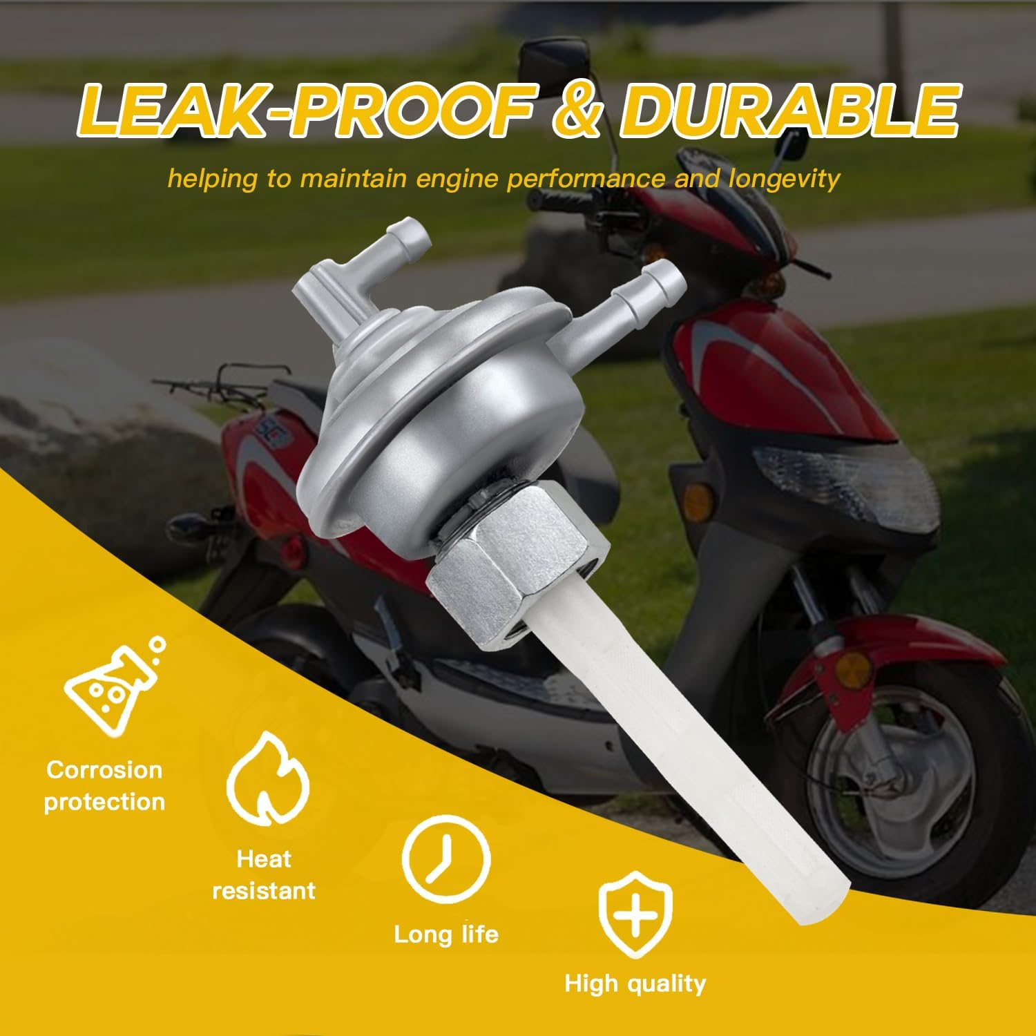 HIAORS Gas Fuel Switch Pump Valve Petcock for GY6 50Cc 139QMB Twister 150Cc 157QMJ Trailmaster Manco Tomberlin Go Kart ATV Moped Elite 80 CH80 Scooter Carter Talon 150Cc Go Kart image number 5