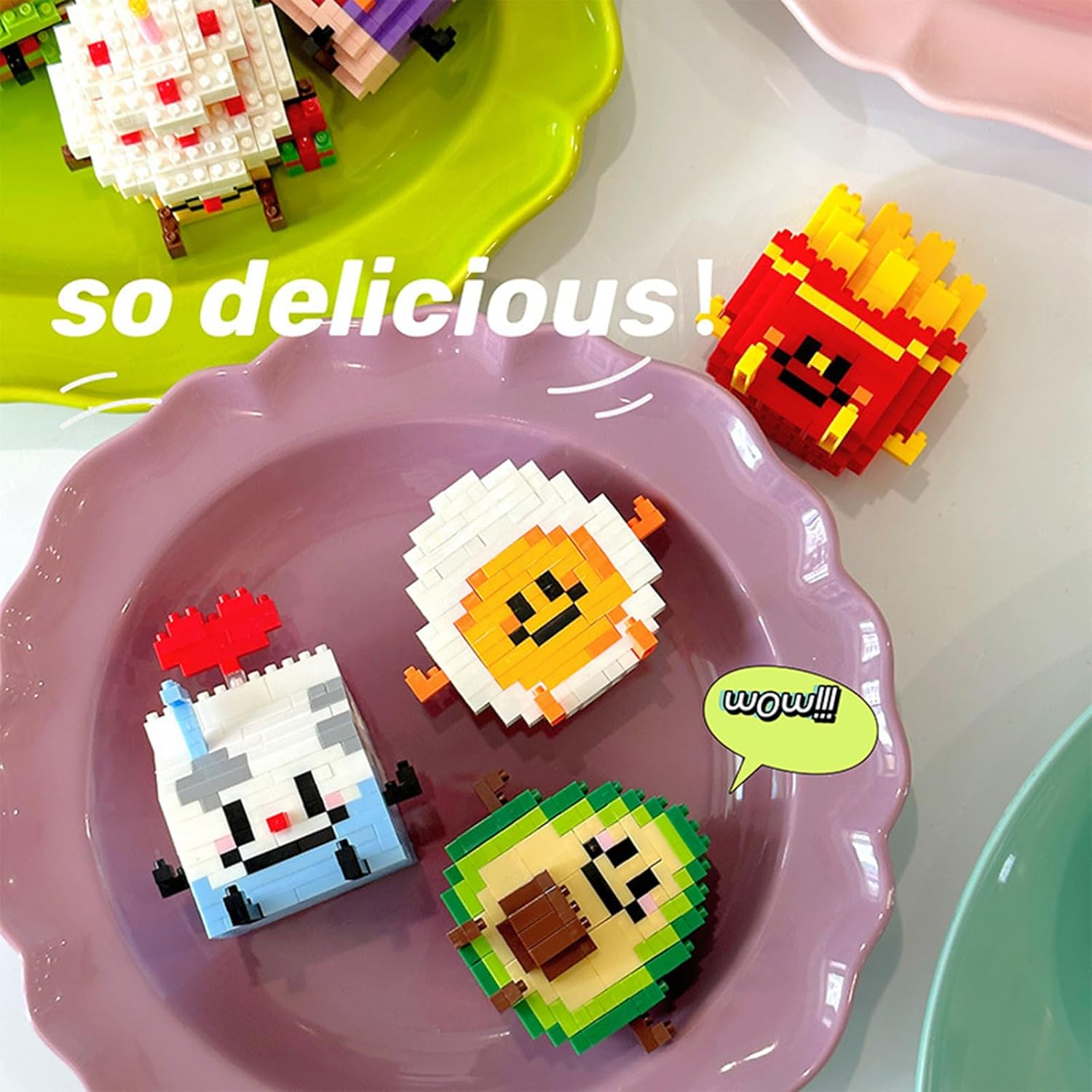 NOOLY Building Block for Food and Fruit, Mini Building Blocks Set for Children and Adults, Home and Office Decoration Toy WKLJM-04 (Small Milk, 204 Pieces) image number 6