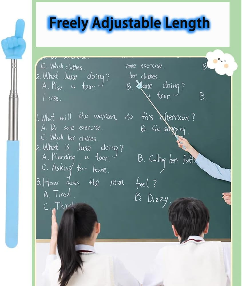 Pointing Stick Finger Shape Funny Extendable Telescopic Teacher Pointer image number 1