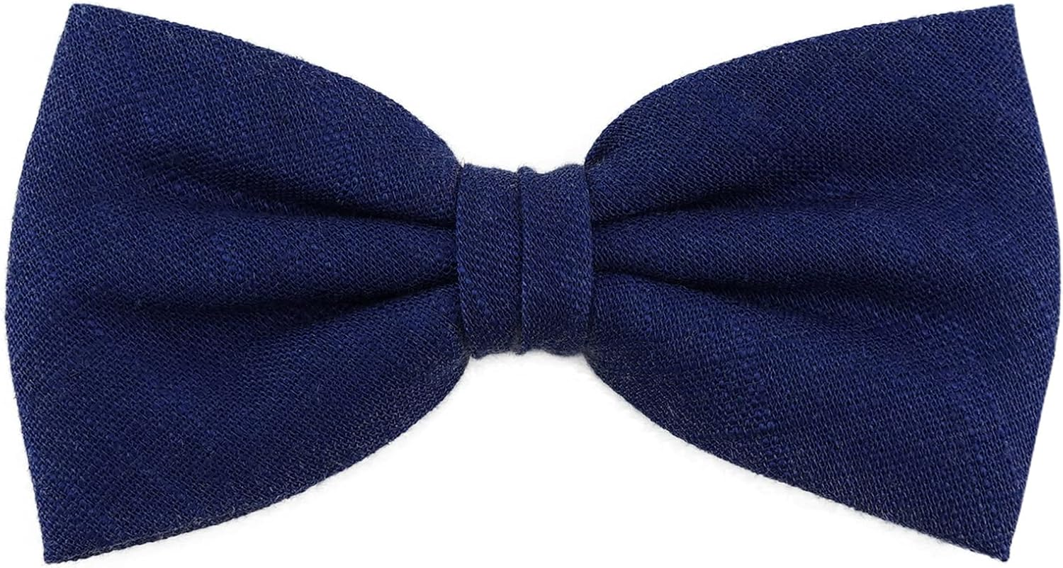 Tigertie Plain Bow Tie, Pre-Tied Bow, 100% Linen + Storage Box