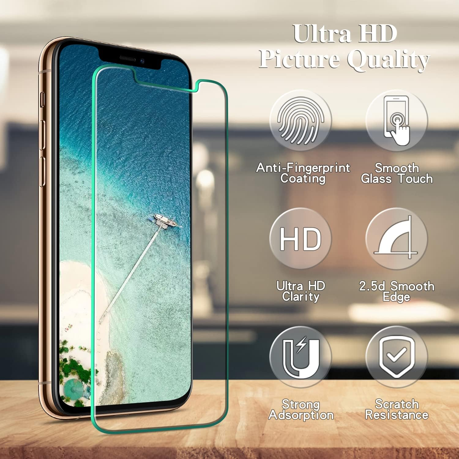 Pokolan [3 Pack] Screen Protector for Iphone 11 Pro, Iphone XS, Iphone X Tempered Glass, 9H Hardness, Case Friendly, Bubble Free, anti Scratch, Easy to Install image number 5