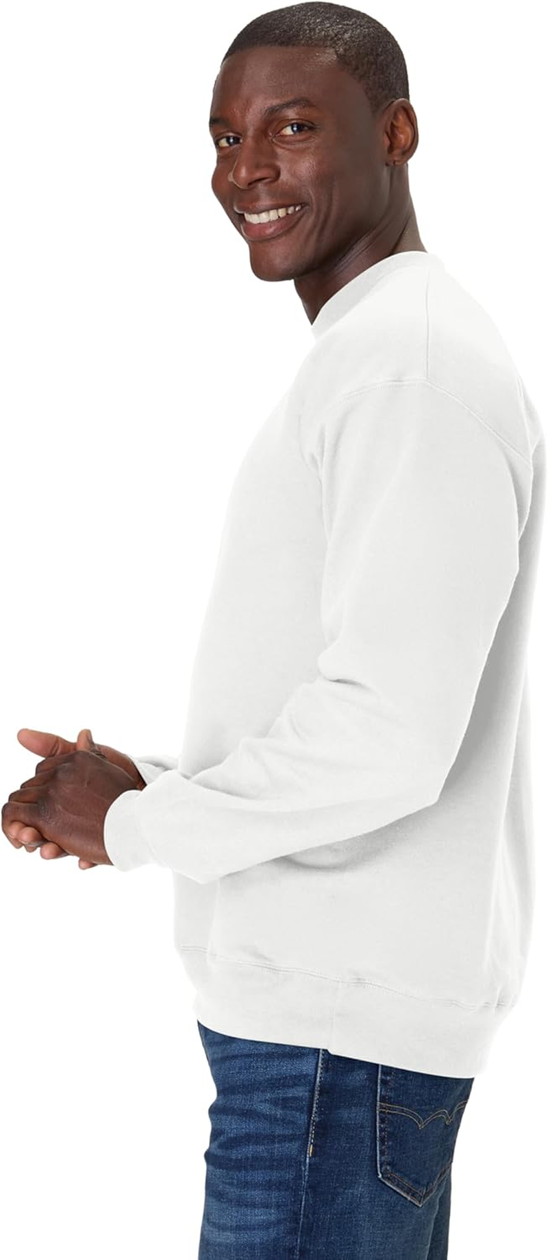 Hanes Men'S Ultimate Cotton Heavyweight Crewneck Sweatshirt, White, Xx-Large