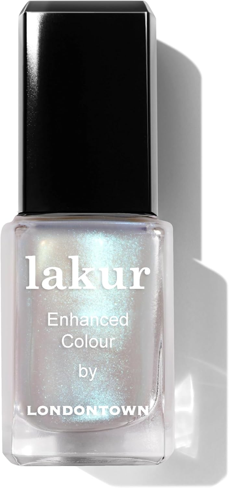 LONDONTOWN Lakur Nail Polish/Topper - Chrome Glaze - Enhanced Color Long Lasting Top Nail Coat Gel-Free Shine Nail Look, Moonstone Chrome Topper 0.4 Oz