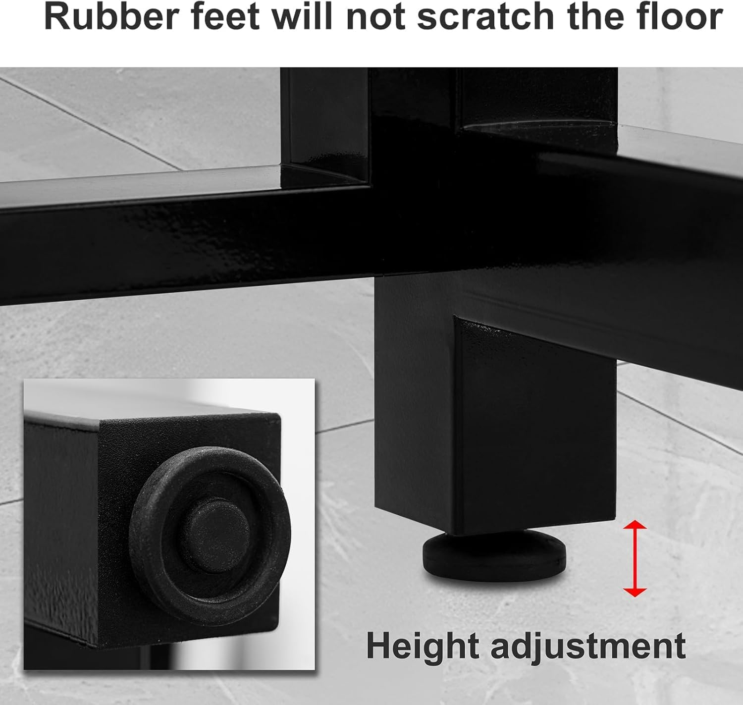 Washing Machine Storage Rack Height Adjustable Washer Dryer Stacking Rack with Adjustable Shelves 1.2Mm Wall Thickness Load Capacity 350Kg for Bathrooms Laundry Rooms Balconies (Black) image number 1