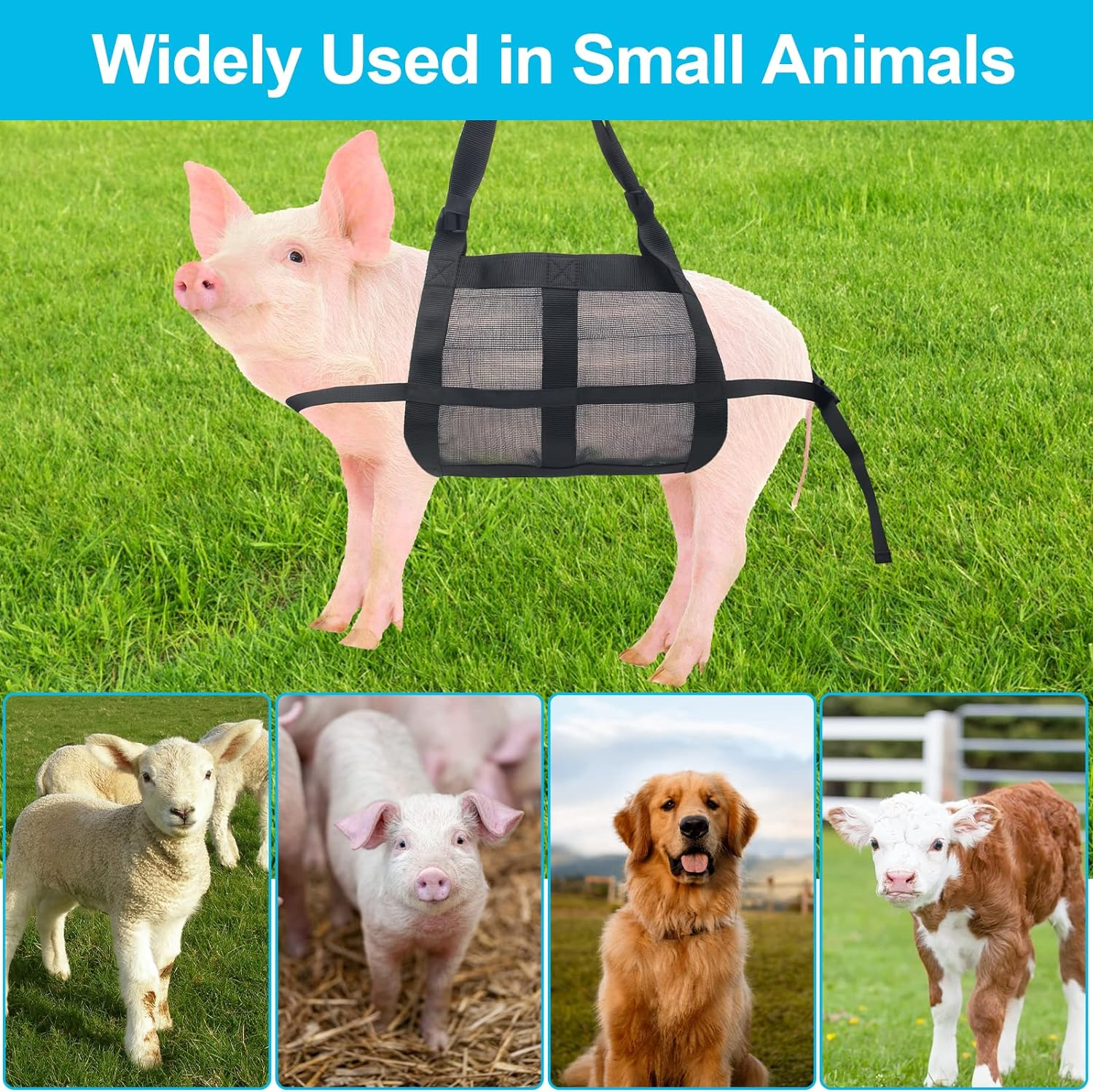 Calf Sling for Weighing Animals, Boyistar 300 LB Animal Weighing Sling for Calf Weight Small Animals, with 2 Reinforced Restraint Types image number 4