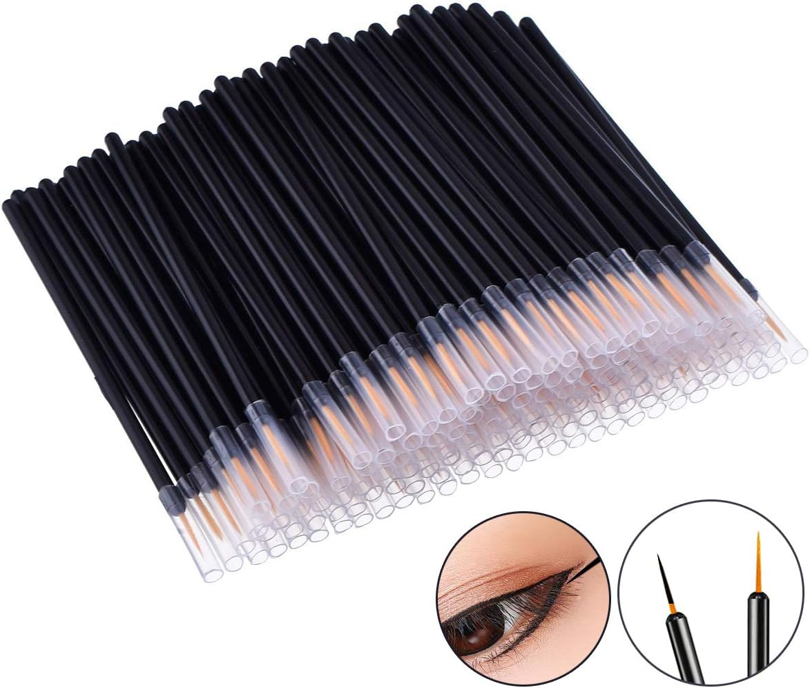 100 Pack Disposable Eyeliner Brush, Ankoor Eye Liner Applicator Cosmetic Eye Wands Makeup Tool image number 5