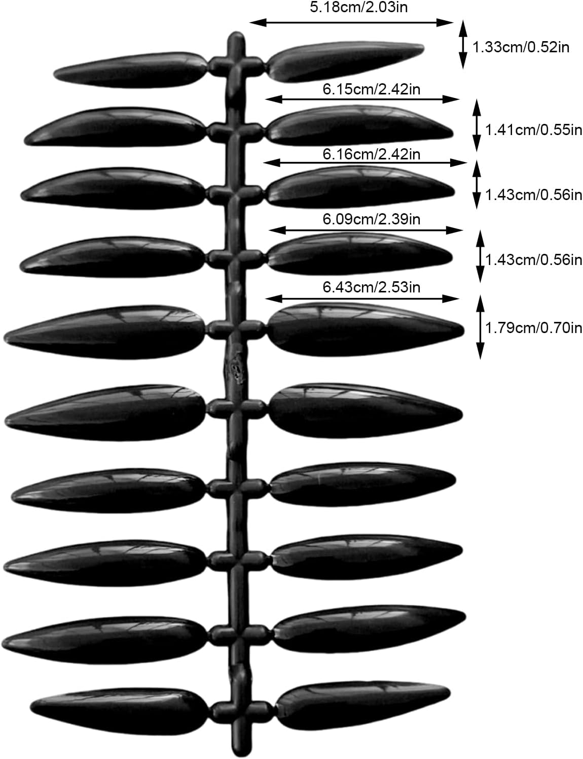 Halloween Fake Nails - 10 Pack Long Acrylic Nails Vampire - Reusable Gothic Design Vampire Fancy Dress Horror House Stage Performance Halloween Party Gothic Horror Nail Reusable Fake Nails Vampire image number 2