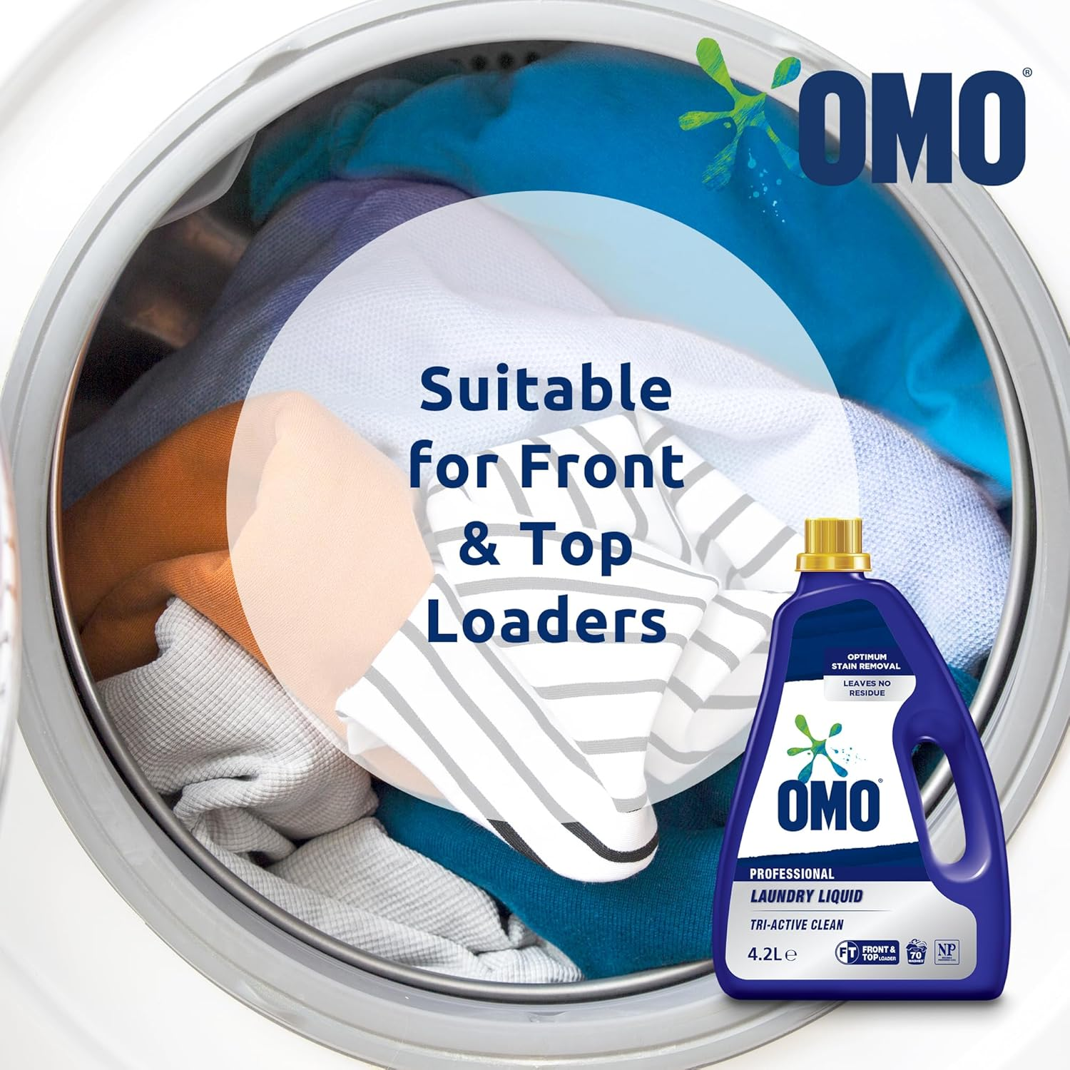 OMO Professional Laundry Liquid Detergent &ndash; Powerful Stain Remover for Clothes &ndash; Deep Cleaning, Fast-Acting Formula &ndash; No Residue, Works in One Wash &ndash; Tough on Grease, Oil, Mud & Stains &ndash; 4.2 Liters