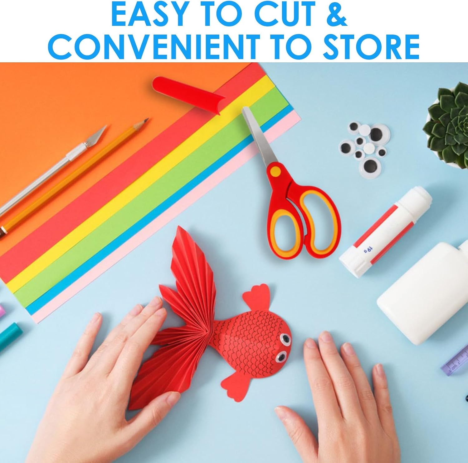 3 Pcs Plastic Scissors for Kids - Right & Left Handed Safety Scissors with Blunt Tips, 5.7" Comfort Grip - Toddler Training Scissors for Crafts & Classroom (Red, Pink, Blue) image number 2