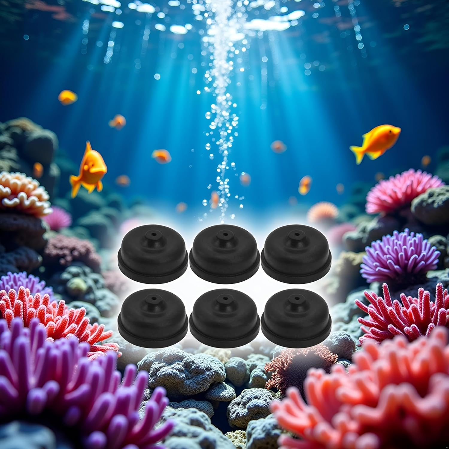 6Pcs Black Aquarium Diaphragm,Aquarium Air Pump Accessories,Aquarium Diaphragm,Air Pump Accessories Air Oxygen Pump,Air Pump Diaphragm image number 5