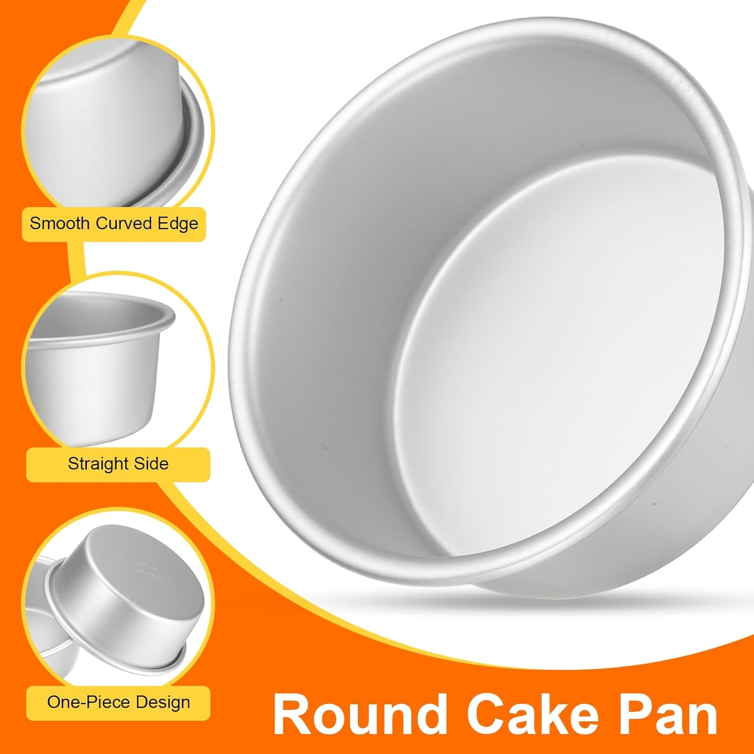 HARFINGTON round Cake Pan 4"/5" Nonstick Baking Cake Pans Cheesecake Pan Anodized Aluminum for Wedding Birthdays Party Event image number 1
