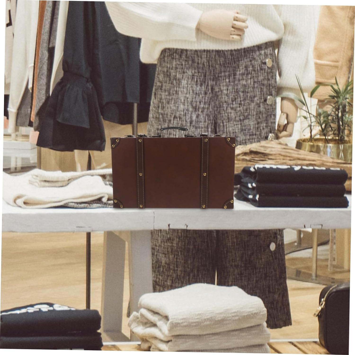 TIDTALEO Retro Suitcase Boxes for Travel Trunk Storage Box for Clothing Store Window Display Photo Props and Retro Decor image number 6