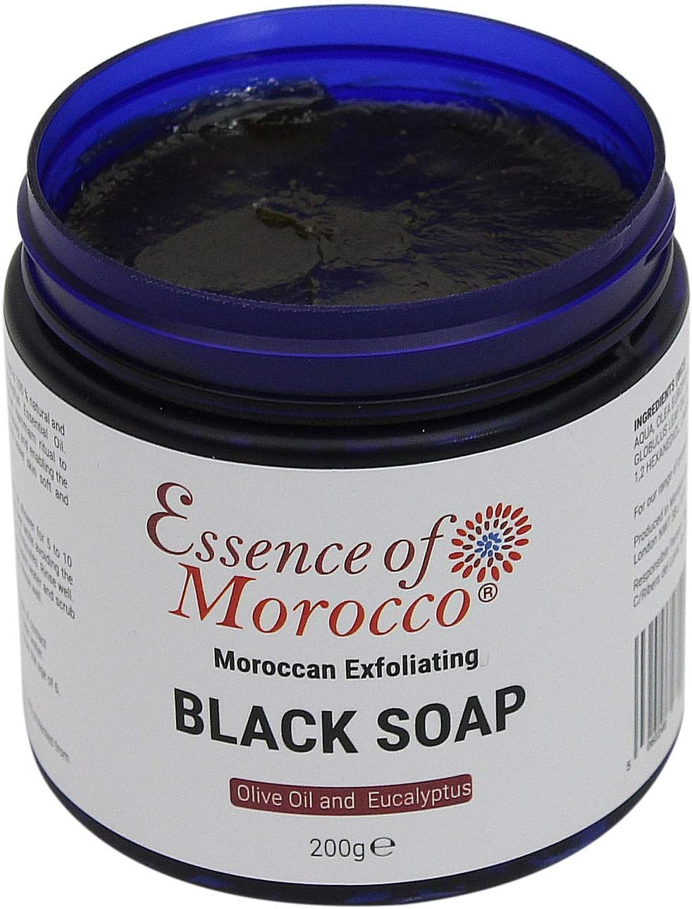 MOROCCAN EXFOLIATING BELDI SOAP with EUCALYPTUS ESSENTIAL OIL - SAVON NOIR - HAMMAM RANGE