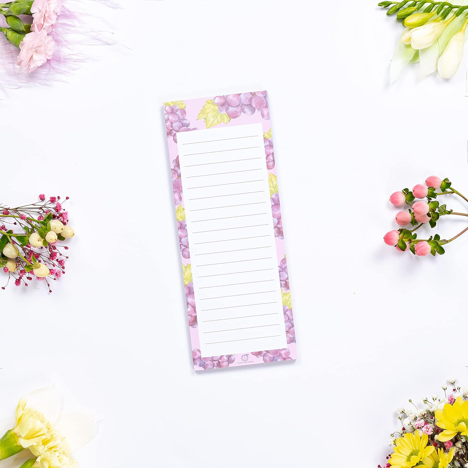 Magnetic Notepads, 2-Pack 60 Sheets per Pad 3.5&rdquo; X 9&rdquo;, for Fridge, Kitchen, Shopping, Grocery, To-Do List, Memo, Reminder, Book, Party, Stationery, (Fruitnotes Grapes & Strawberry) image number 3