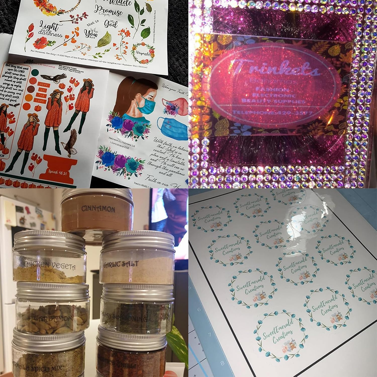 Waterproof Printable Vinyl Stickers Paper 10 Sheets A4 Semi Transparent Translucent Decal Self Adhesive Personalized DIY Custom for Inkjet Printers image number 4