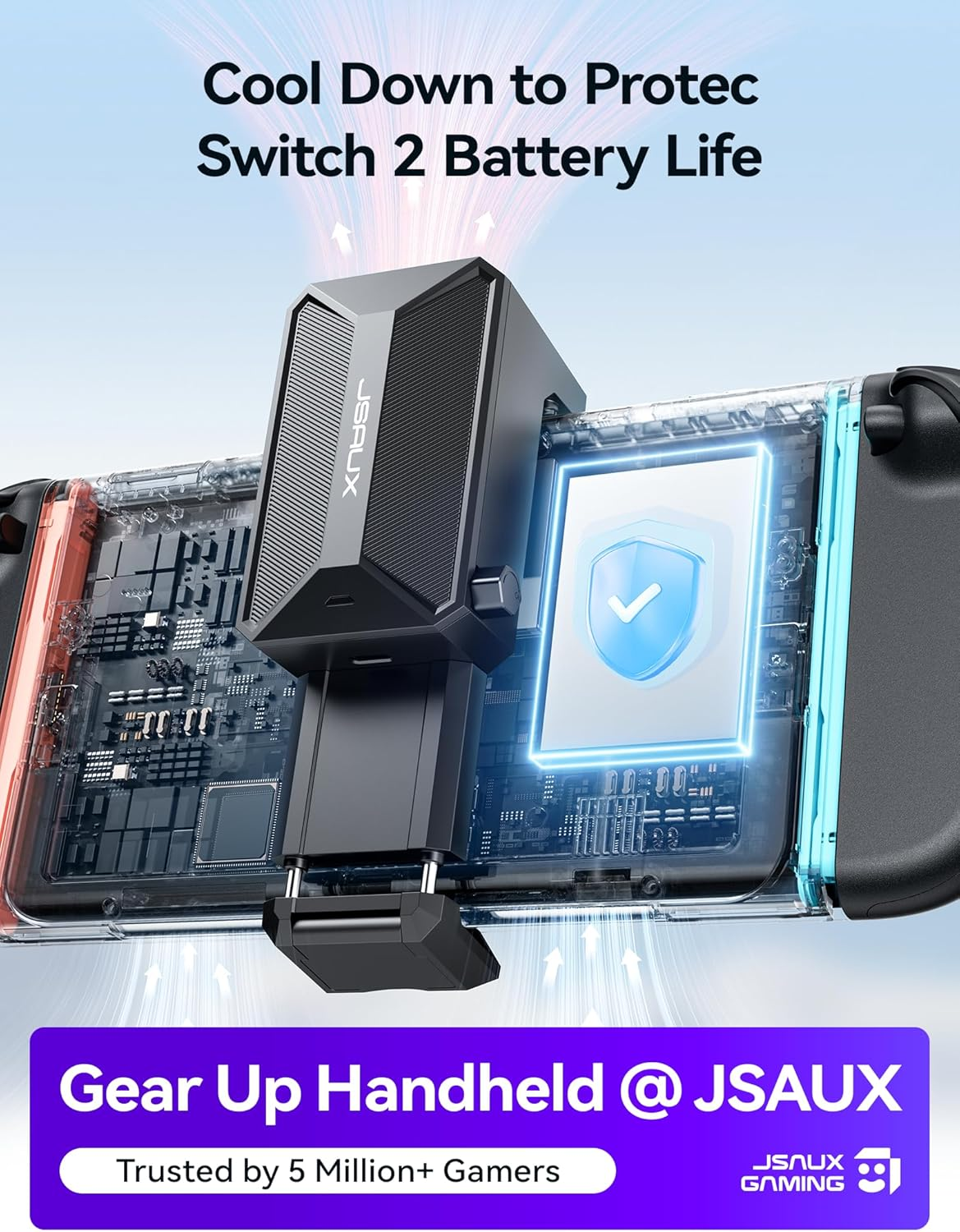 JSAUX Cooling Fan for Switch 2, Cool down Accessories for Switch 2 (Stepless Adjustable Fan Speed), Cools to Enhance Performance & Extend Handheld Console Battery Life-Gp0201A image number 6