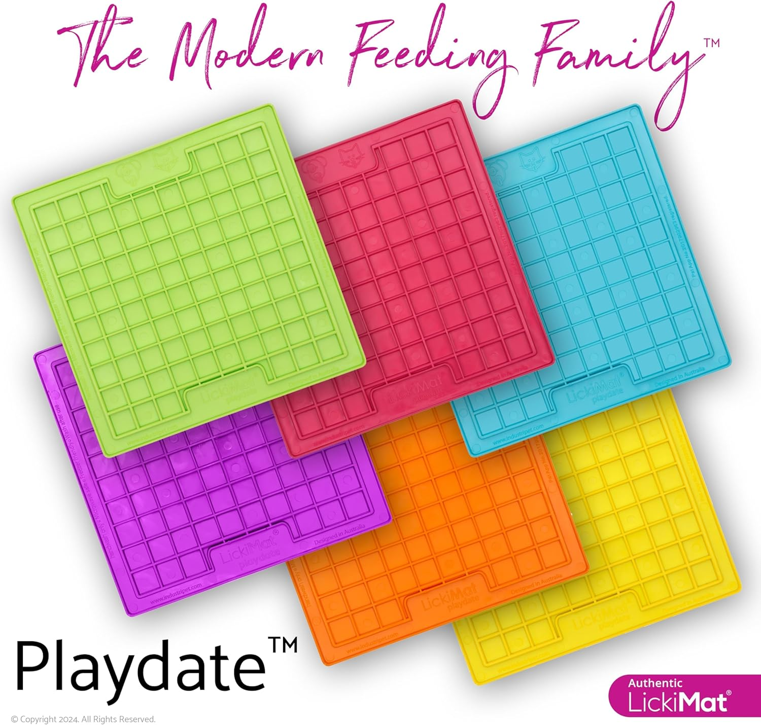 Lickimat Classic Playdate, Cat Slow Feeder for Feline Boredom and Anxiety Reduction; Perfect for Food, Treats, Yogurt, or Peanut Butter. Fun Alternative to a Slow Feed Cat Bowl or Dish, Purple image number 2