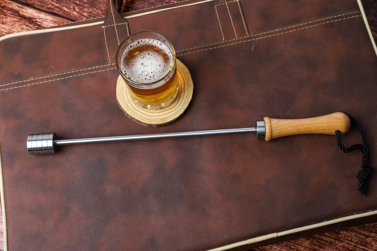 INDIAN STORE 24 Beer Spike Beer Caranelizer Beer Carameliser Beer Warmer Real Wood Handle 100% Food Safe and Rustproof Stainless Steel Ball (Shape 3) - Shape 2 image number 5