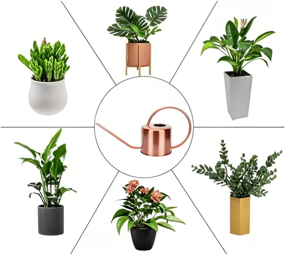 1.3 L Metal Watering Can for Indoor Plants &ndash; Long Spout, Rust-Proof, Durable and Stylish Red Copper Design &ndash; Perfect for Precise Watering &ndash; 38.5 X 13 X 20 CM image number 3