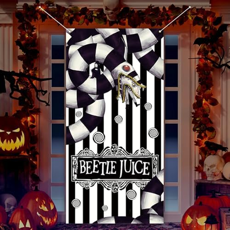 Scary Creepy Halloween Door Cover Halloween Photo Backdrop Birthday Party Decorations and Supplies for Home