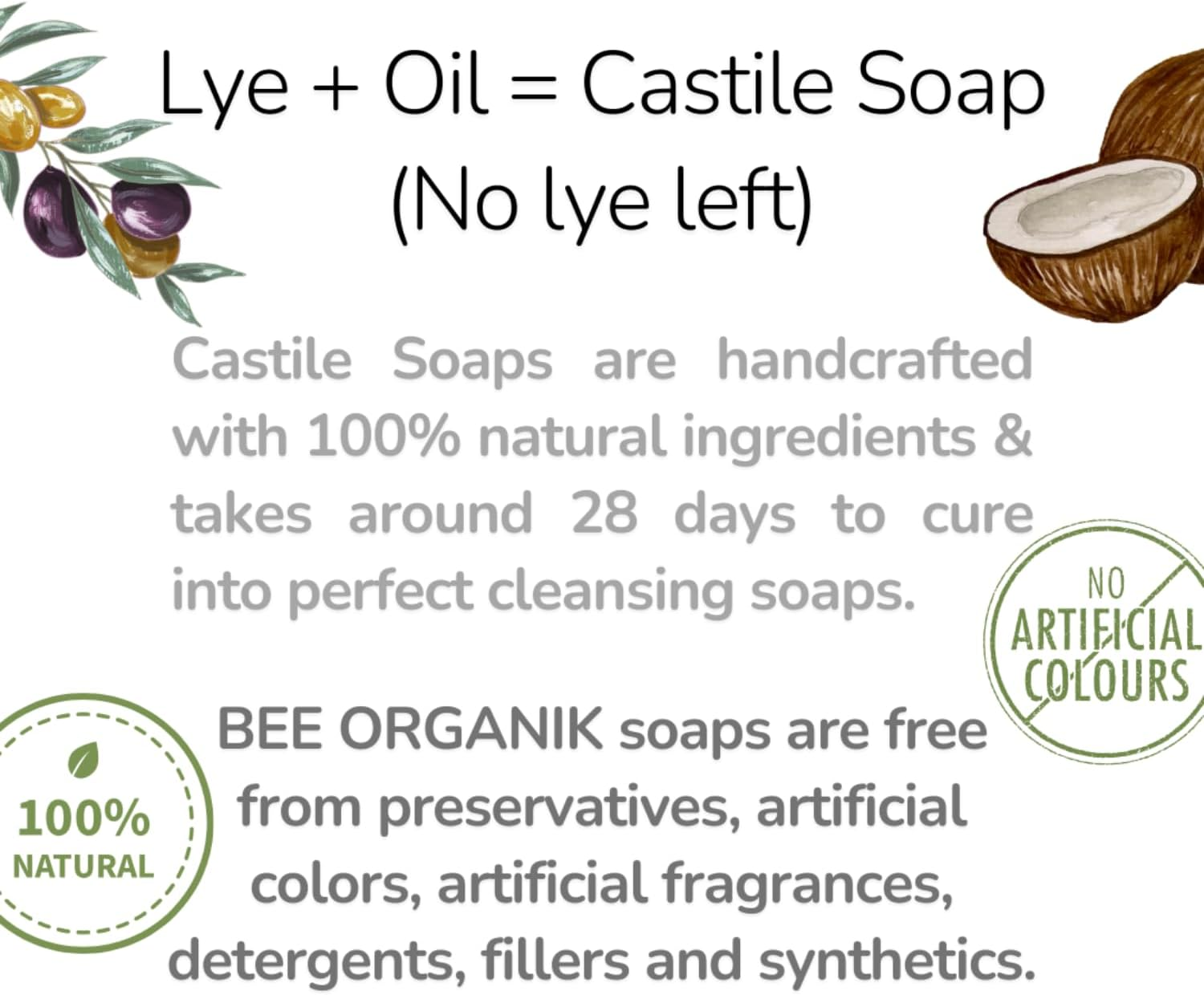 BEE ORGANIK Pure Liquid Castile Soap for Face, Body, Hair | Natural, Organic and Safe | Eco-Friendly and Non-Toxic | Hands and Body | Baby and Pet Safe| 475 Ml