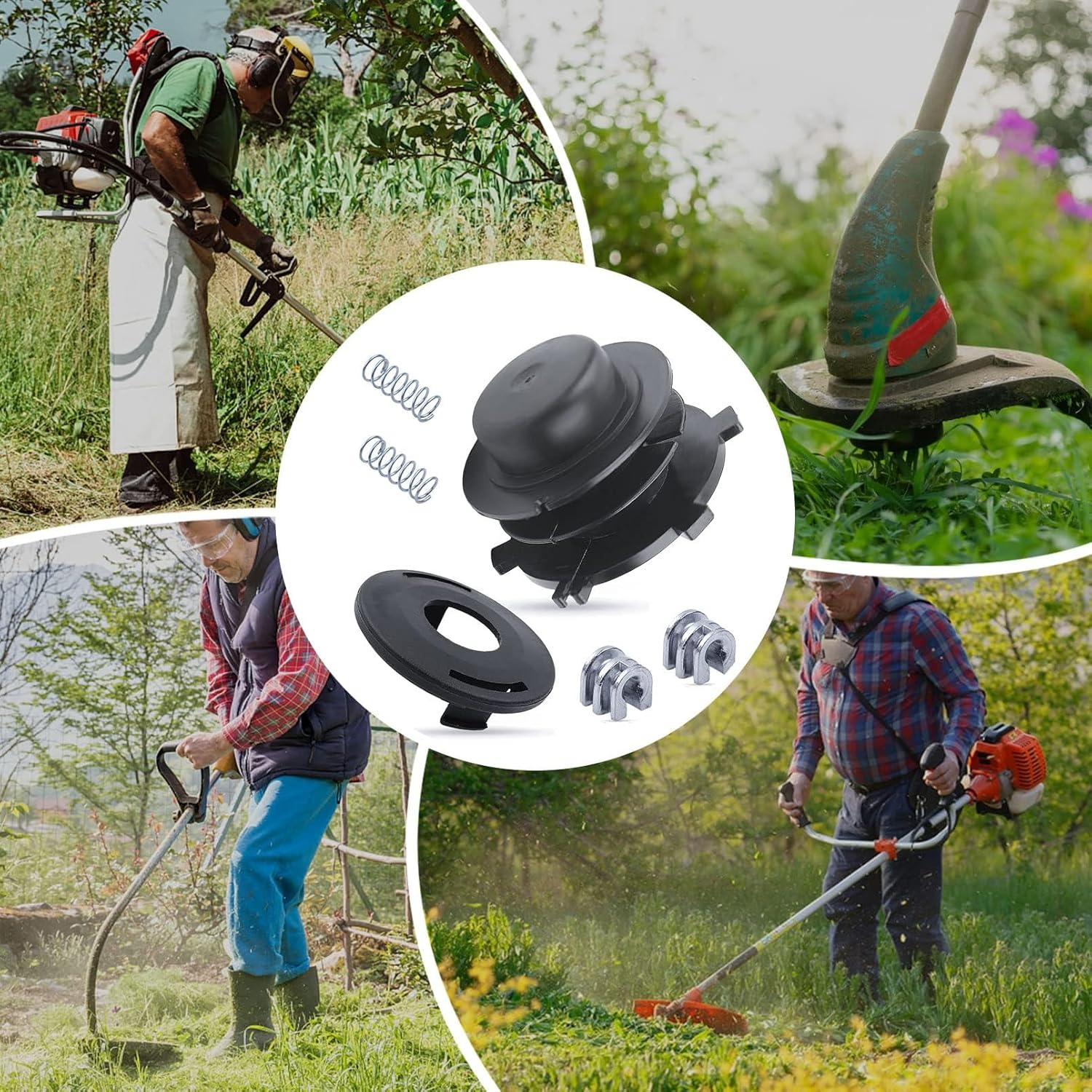 Adefol String Trimmer Parts Head Spool and Cover Cap 6Pcs Kit for STIHL FS44 FS80 FS83 FS85 FS90 FS100 FS110 FS120 FS130 FS200 with Spring, Line Feed Eyelet Accessories image number 3