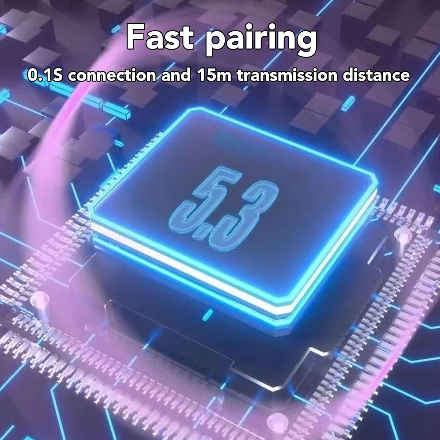 Annadue Wireless Bluetooth Headset with Charging Case, Waterproof Bluetooth 5.3 Heart Buds Heart-Shaped Built-In Microphone with Hifi Stereo Sound Quality (PIN) image number 6