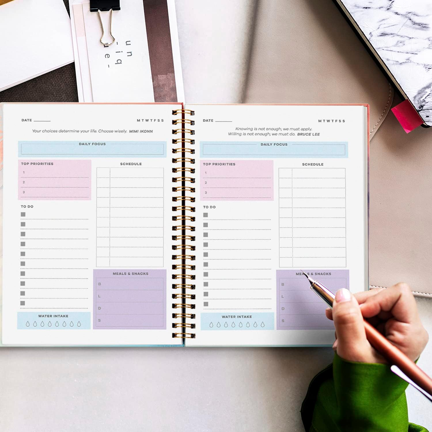 Sweetzer & Orange Undated Planner with Meal, Habit & Routine Tracker, Daily to Do List - Weekly & Monthly Goal Agenda Notebook Organizer for 2023, Students, College, Work, ADHD, Fitness, Lavender