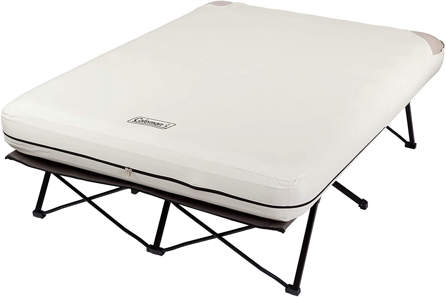 Coleman Camping Cot Air Mattress & Pump Combo Folding Camp Cot & Air Bed with Side Table & Battery-Operated Pump Great for Comfortable Outdoor Sleeping & Camping - Queen