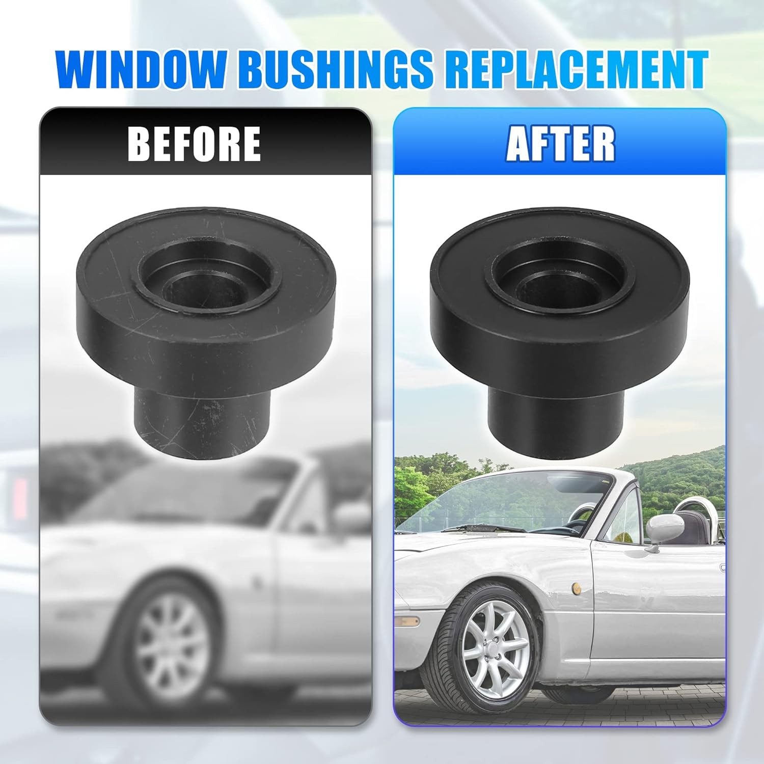 X AUTOHAUX 1Set Window Bushings Fits for Mazda Miata Base Convertible 2 Door 1990-2005 Replaces 909-925 Plastic image number 4