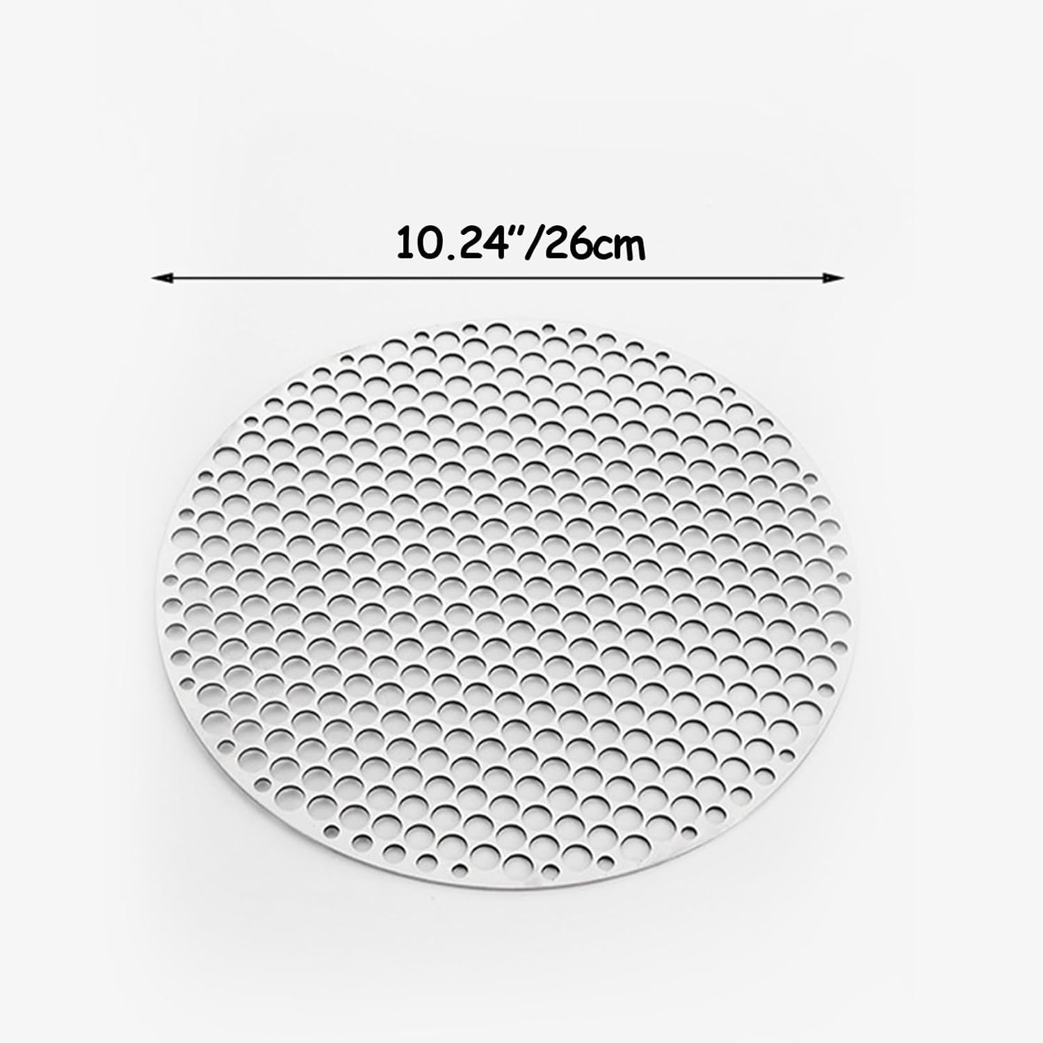 Round Grill Grates, 26CM Stainless Steel BBQ Grill Mat for Outdoor Camping & Picnic, Durable Carbon Furnace Steam Mesh Rack, Silver Heavy-Duty Barbecue Net image number 4