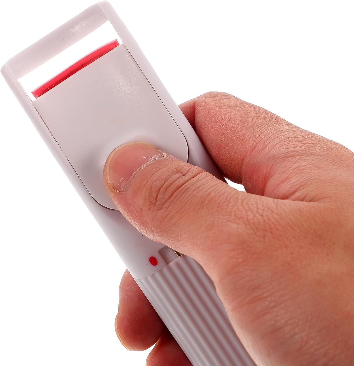 Heated Eyelash Curler Electric Lash Curler Portable Mini Eyelash Curling Tool Quick Heating for Travel White (No Battery) image number 4