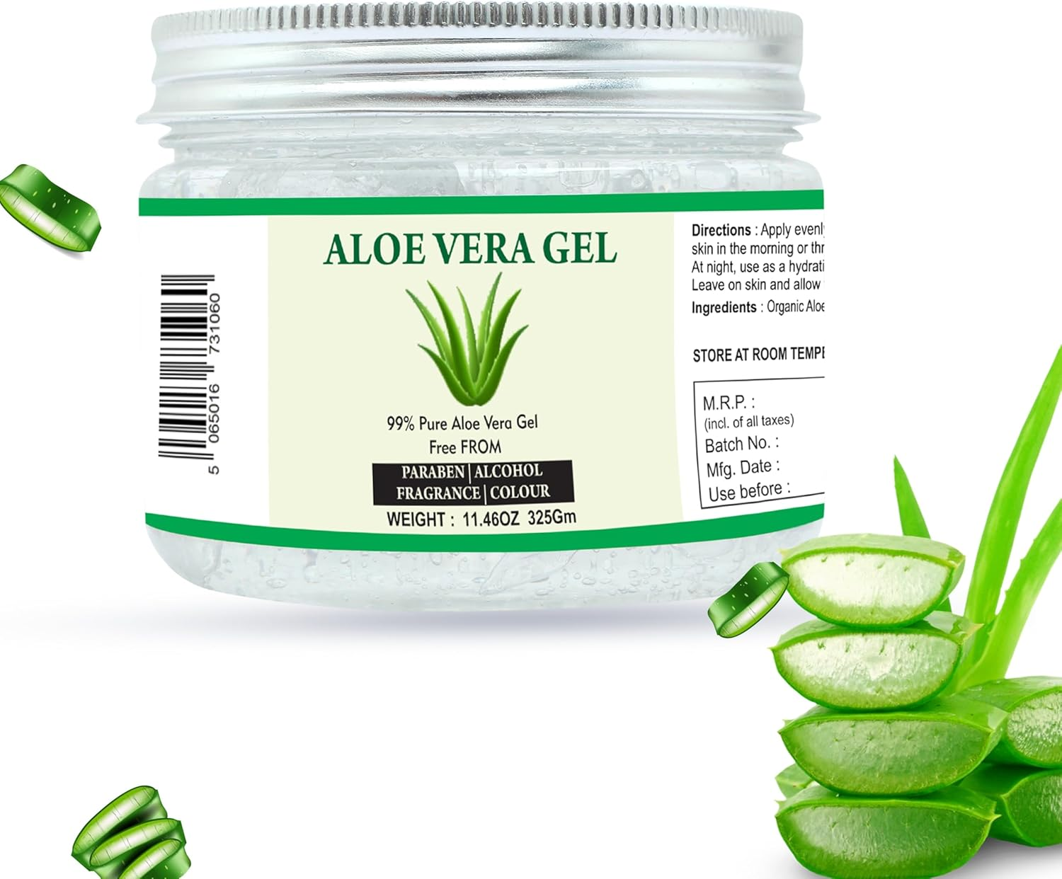Raslok Aloe Vera Gel | 100% Pure Natural Aloe Gel | for Moisturizing Face Skin & Hair Care,Durable Moisturizing Hydrating Soothing | Non-Sticky (325Gm) image number 3