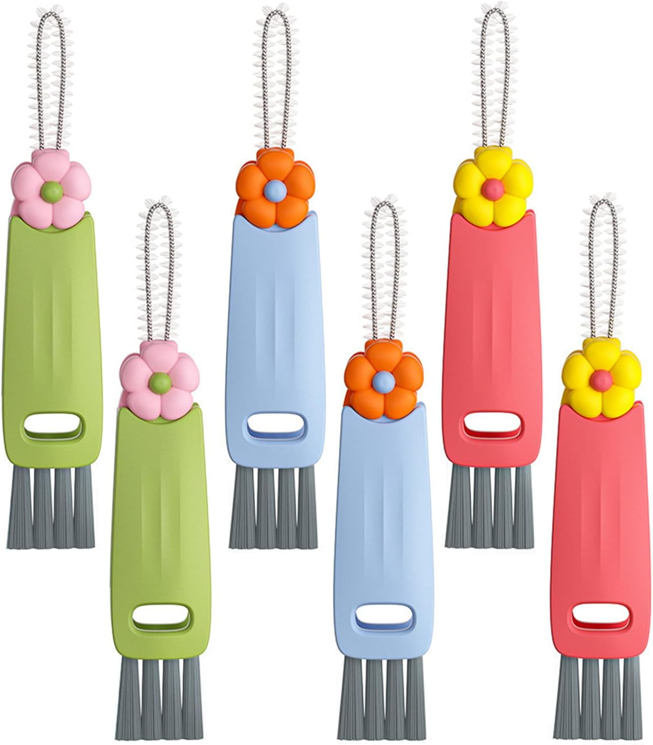 HRXFOZ 3 in 1 Cup Lid Cleaning Brush,Crevice Cleaning Brush for Bottle Gap Tight Spaces Cup,3 in 1 Multifunctional Cleaning Brush Portable Cup Lid Cleaner with Brush (3 PCS)