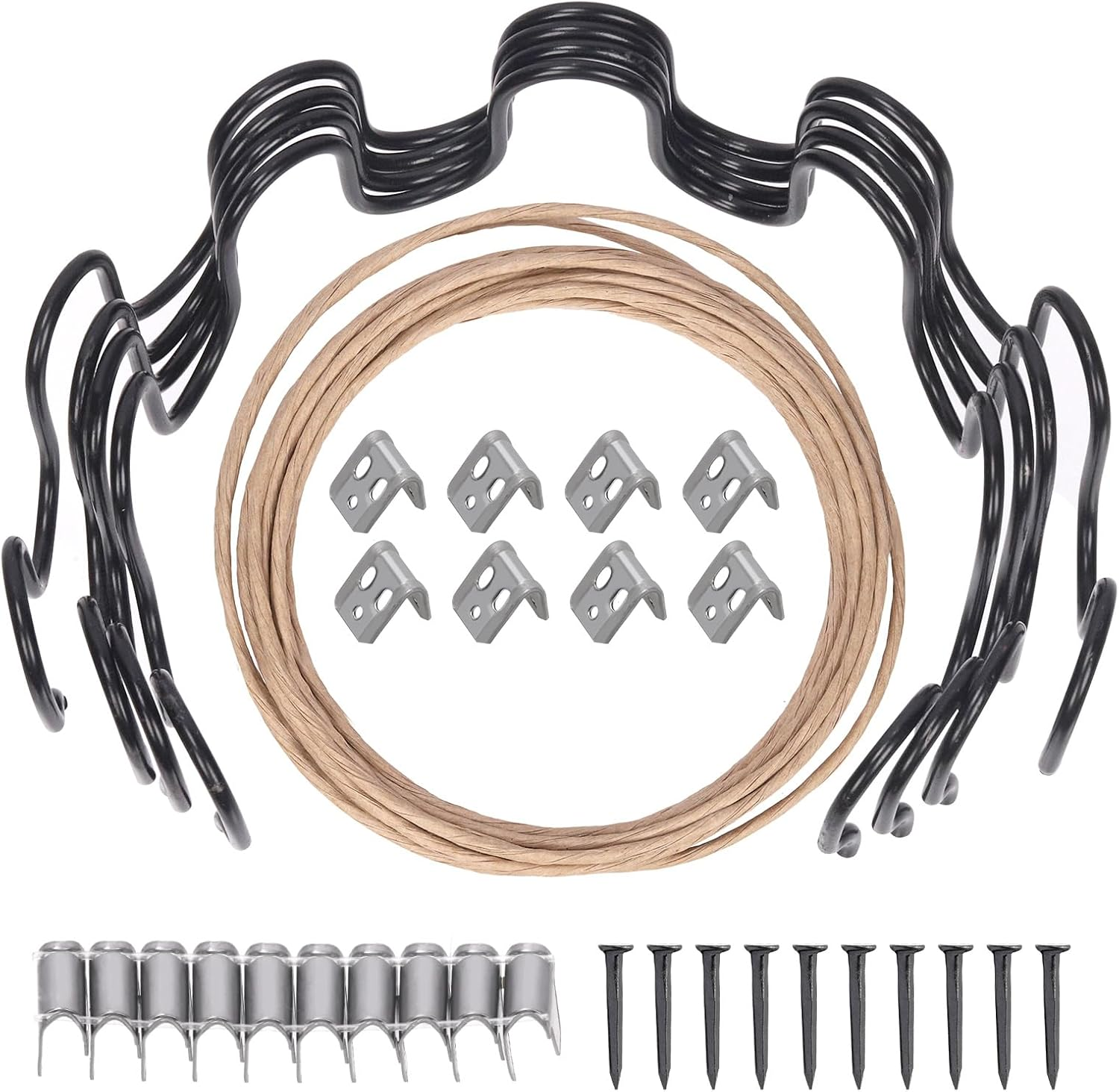 Swpeet 67Pcs Couch Spring Repair Kit, Including Springs, Upholstery Spring Clips, Seat Spring Stay Wire, Retaining Wire Clips and Screws, Compatible with Seating in Furniture Automotive image number 3