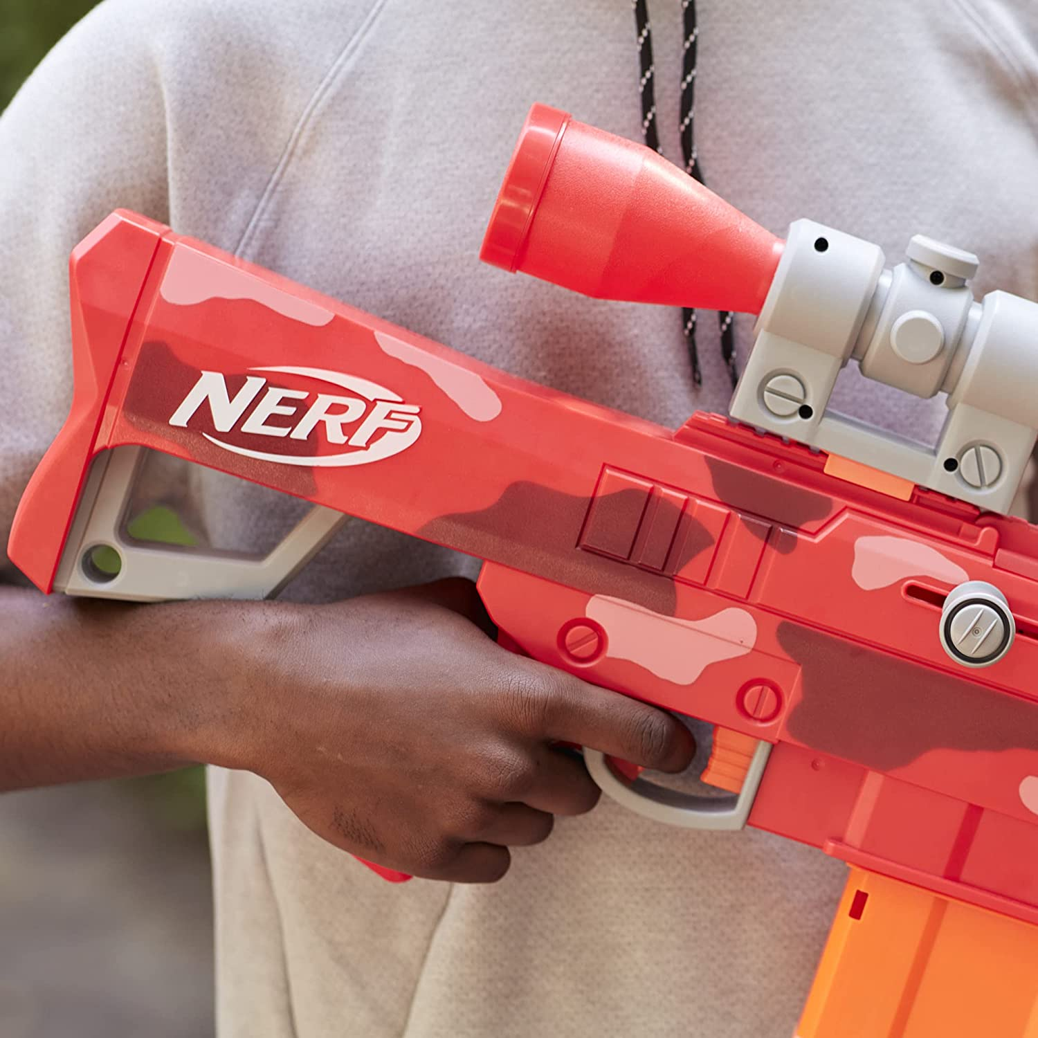NERF  - Heavy SR Blaster - 43" (1.1M) Long - 6 Mega Darts - Bolt-Action - Removeable Scope - Inspired by Video Game - Outdoor Games and Toys for Kids - Boys and Girls - F0928 - Ages 8+ image number 1