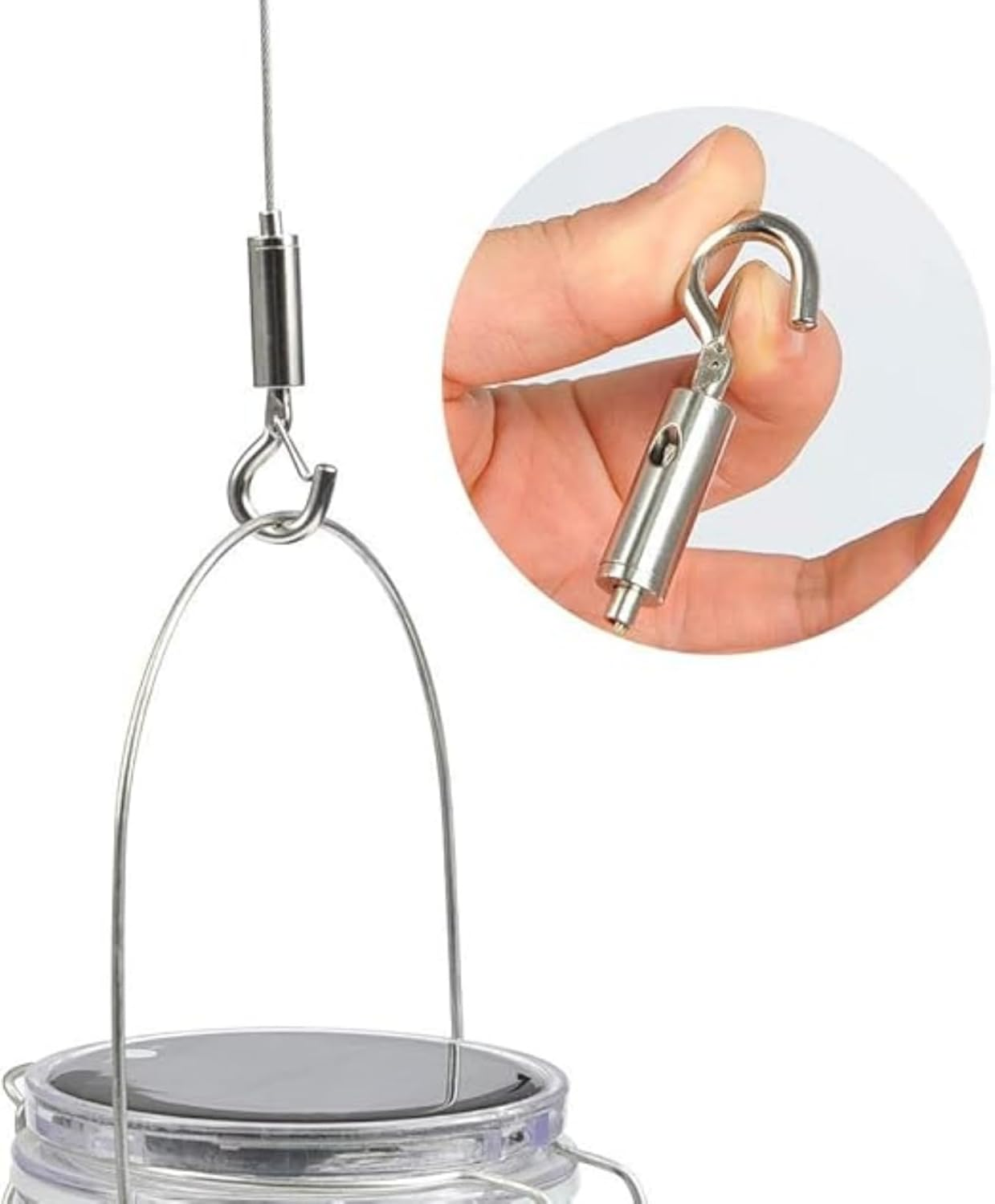 2Pcs Adjustable Picture Hanging Stainless Steel Wire with Loop and Hook,1.5 Mm X 2 M Heavy Duty Picture Hanging Wire Stainless Steel Heavy Duty Hanging Rope for Picture, Mirror Hanging Hardware image number 3