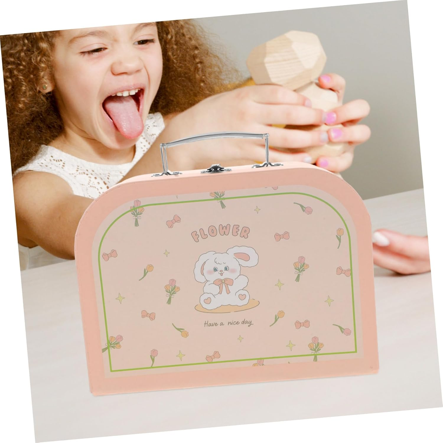 MAGICLULU Cardboard Suitcase Toys for Boys and Girls Creative Storage Box Lid for Painting Craft Stationery image number 4