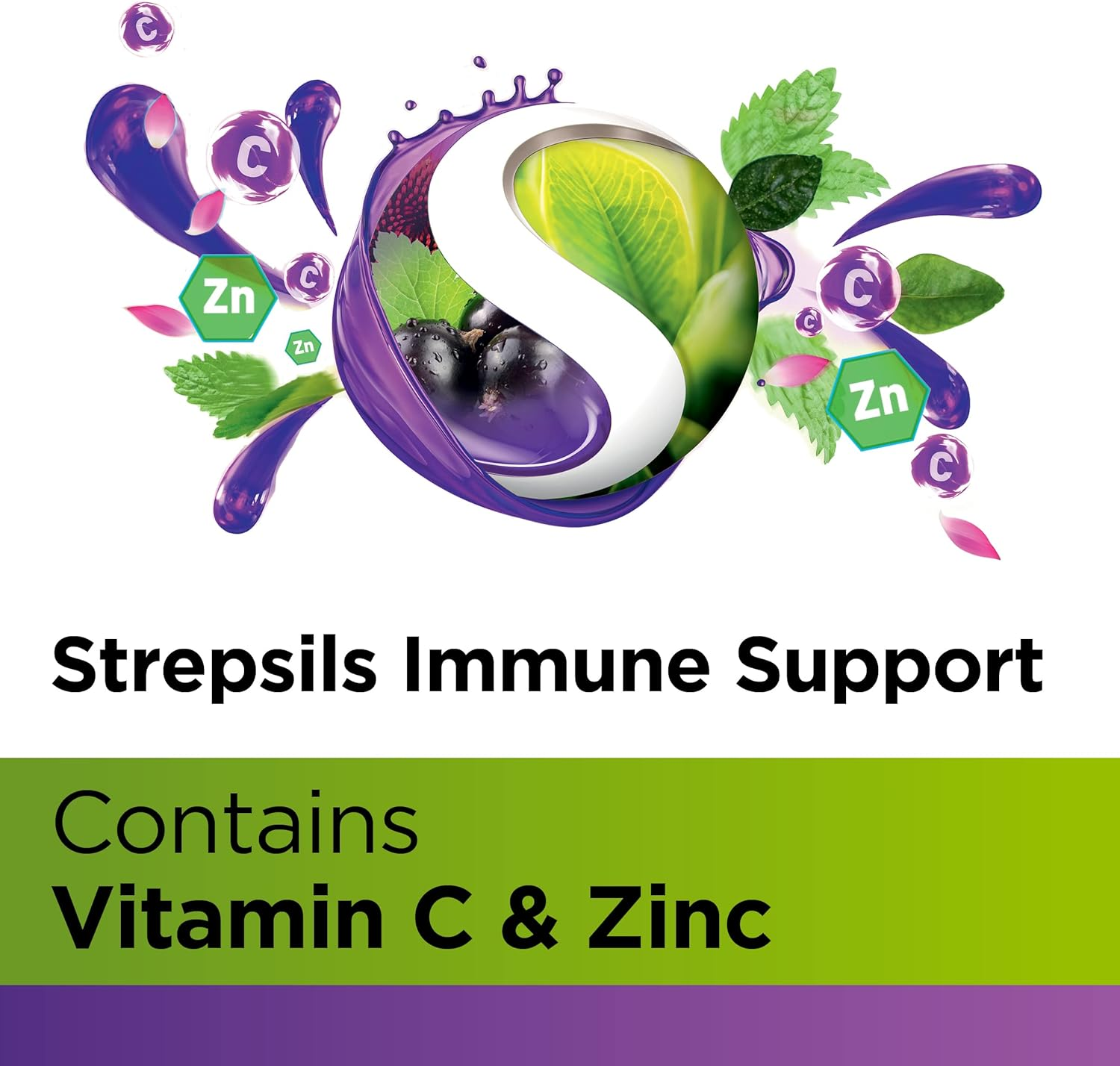 Strepsils Herbal Immune Support Lozenges, Elderberry, 16 Pack image number 3