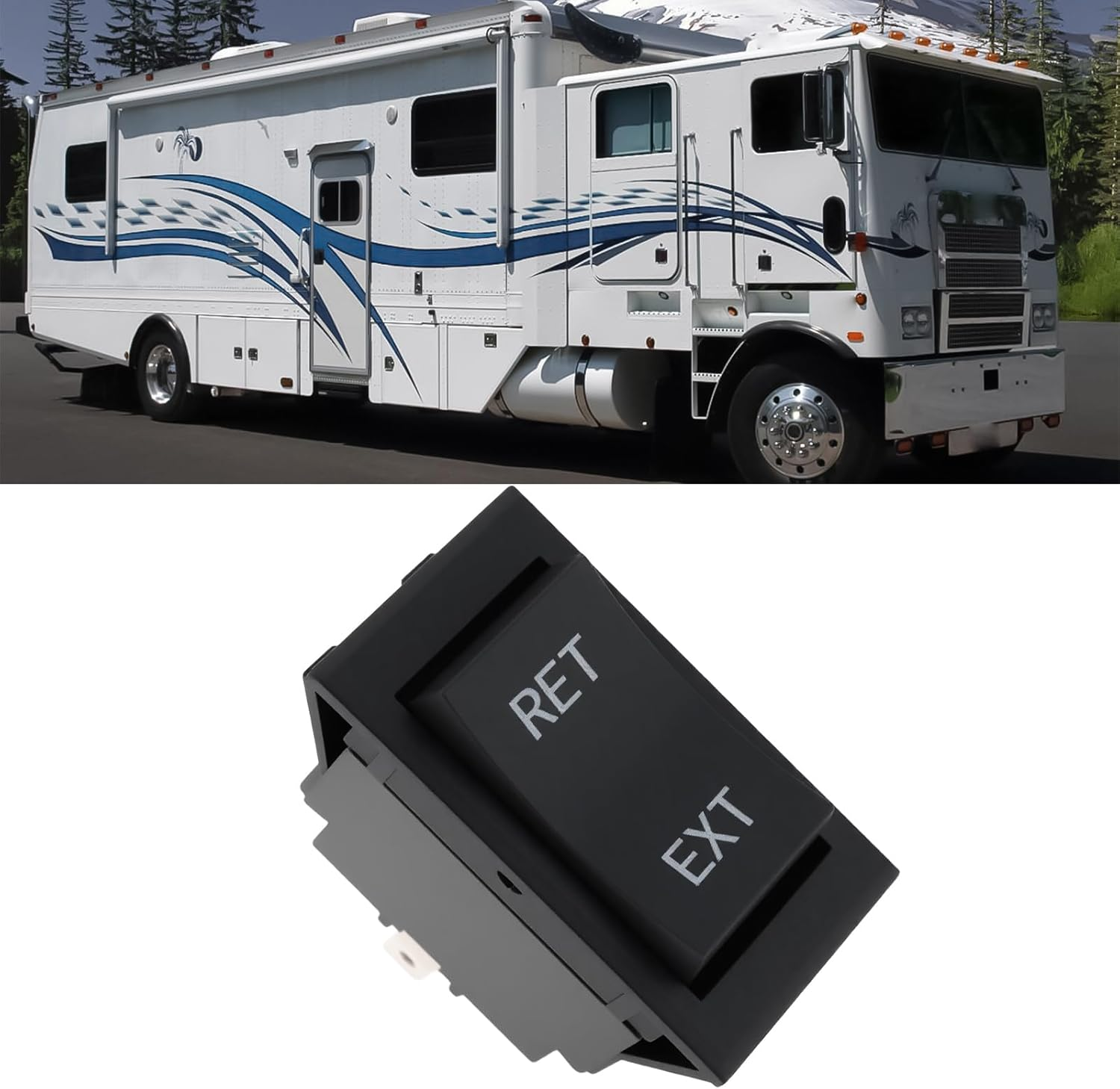 2Pcs 4Pin Momentary RV Jack Rocker Switch KCD2-7 15A 250V for Tongue Jack Retract Extend image number 4