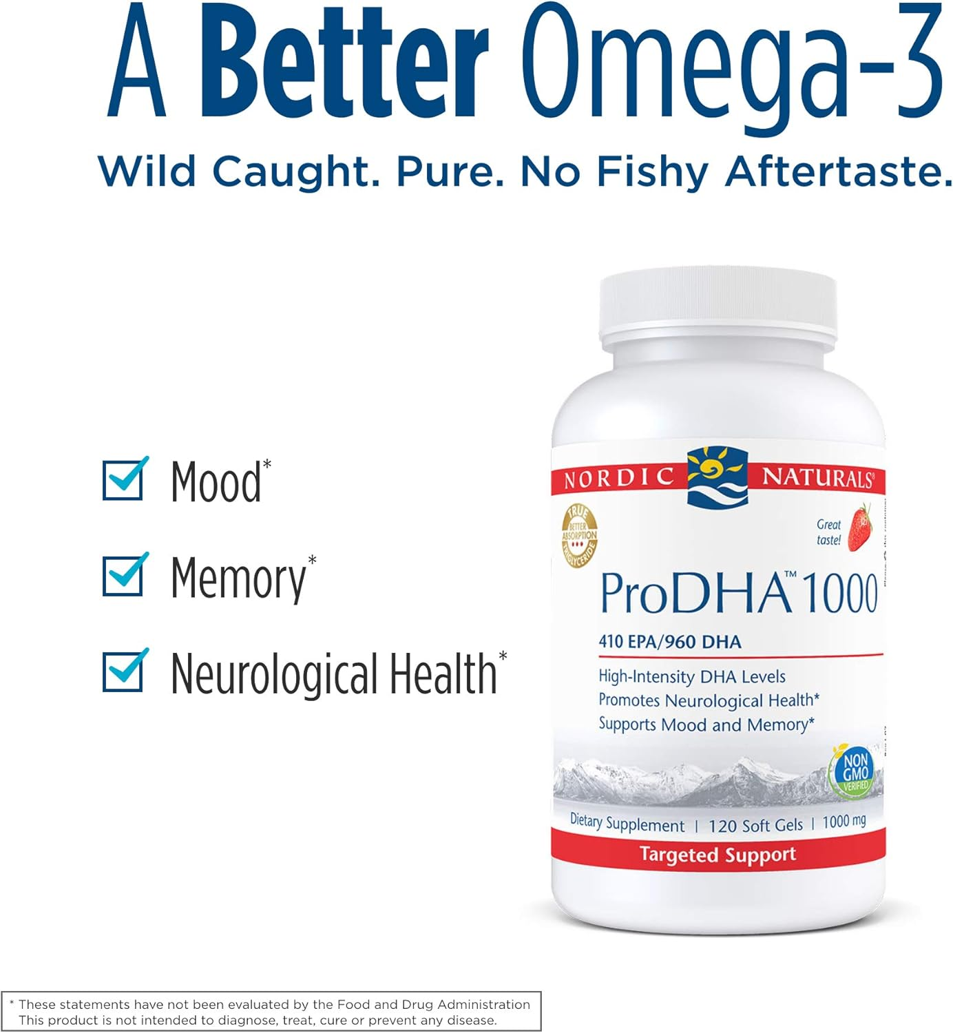 Nordic Naturals Pro DHA 1000, Strawberry, 120 Count image number 3