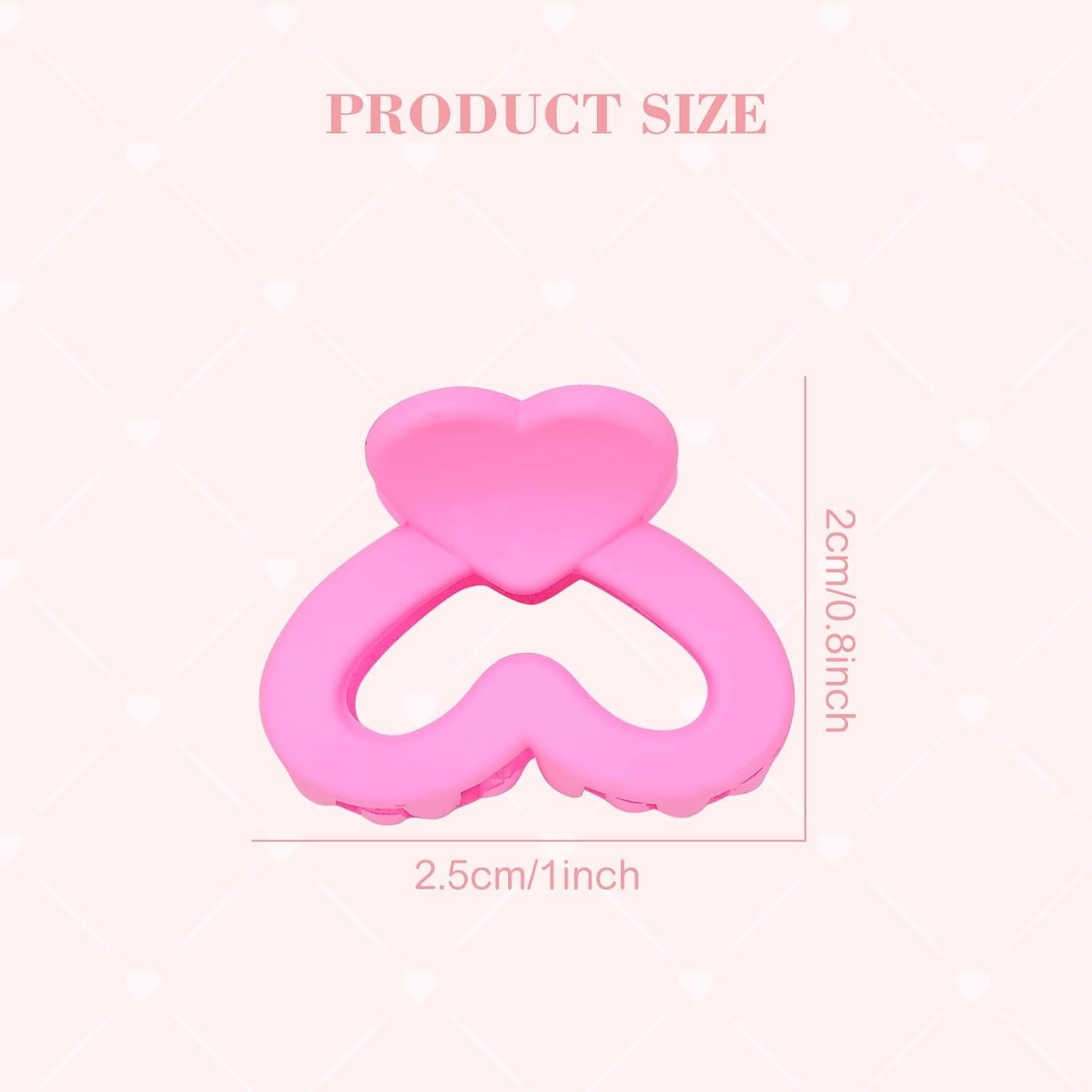 NTY Collections 3 Pieces Neutral Color 2.5Cm/0.1" Small Non-Slip Heart Plastic Hair Claws Clips Mini Hair Clamps Barrettes Hair Accessories for Women Girls Teens Kids Toddlers (Colour May Vary) image number 2