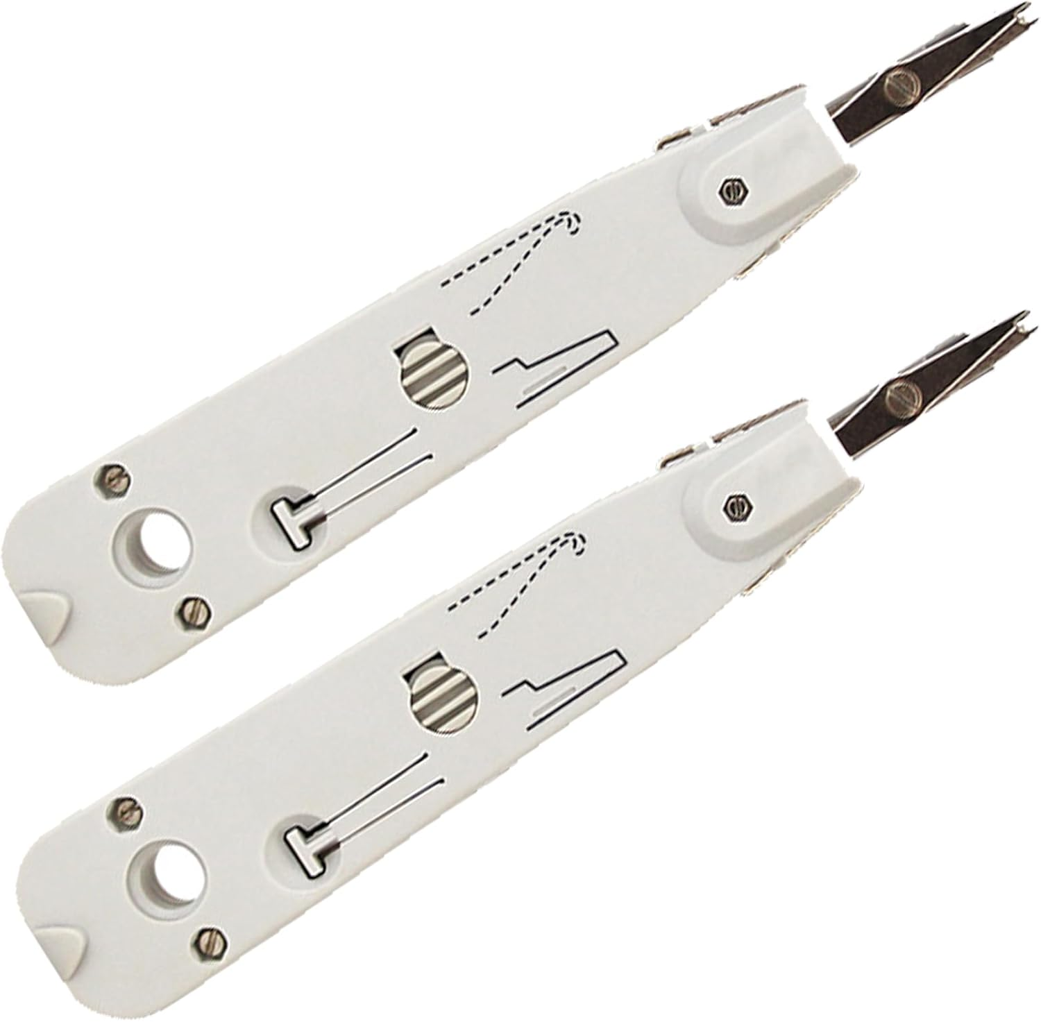 Punch down Tool, Multifunctional Network Cable Crimper for RJ45/RJ11 Cat5/Cat5E/Cat6, Impact Terminal Insertion Tool for Ethernet, Telecom, Phone Cable, 110 Block, Wire Connector (2 PCS) image number 2