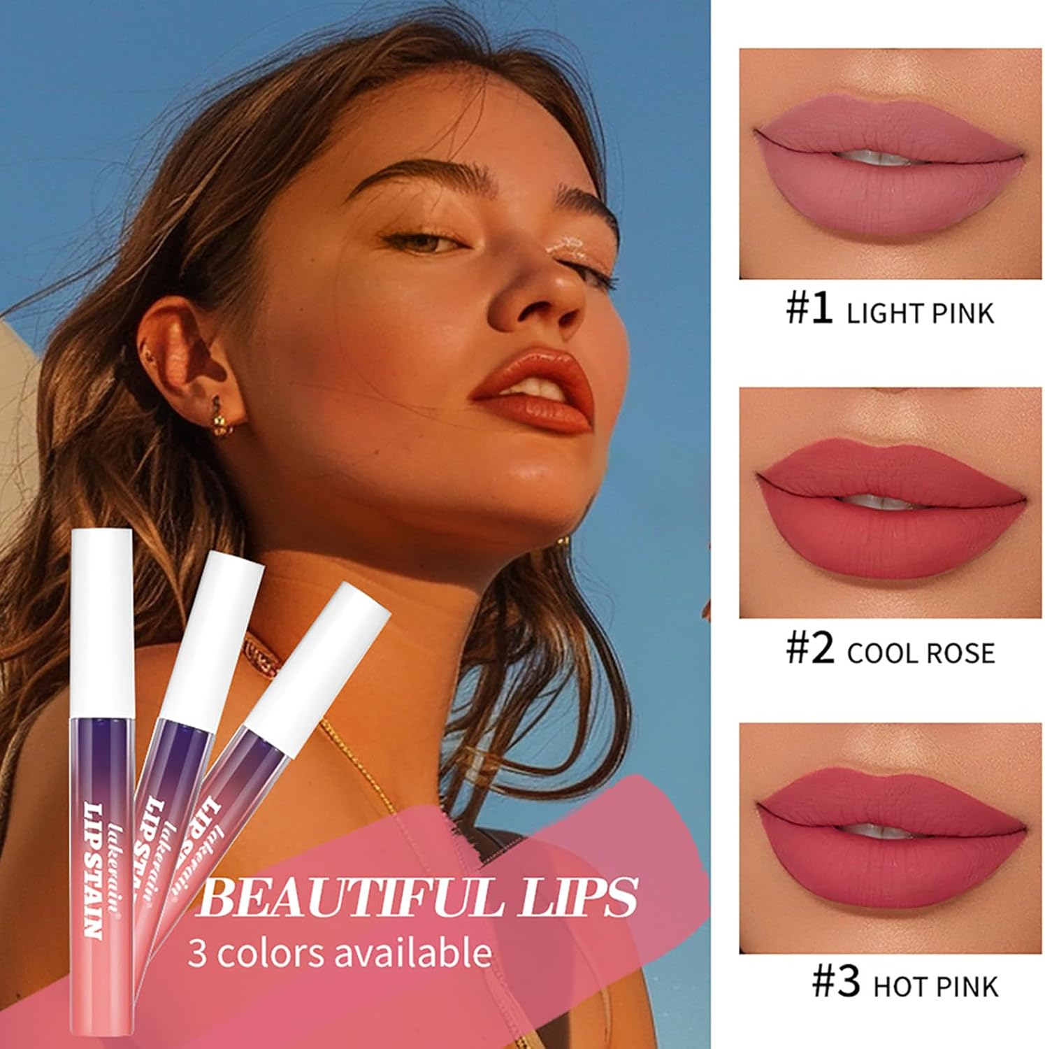 Dynaeuty 3 Colors Lip Stain, Peel off Lip Stain Lip Tint Set, Waterproof Long Lasting Non Stick Cup Non Fade Liquid Lipstick Set, Magic Color Lip Oil Set for Women Girls (A) - 04 image number 7