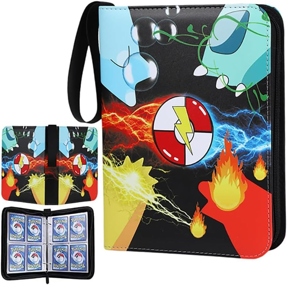 Card Binder, Trading Card Binder with 50 Detachable Sleeves for 400 Cards,4 Pocket Card Holders for Baseball/Game/Business/Photos Cards