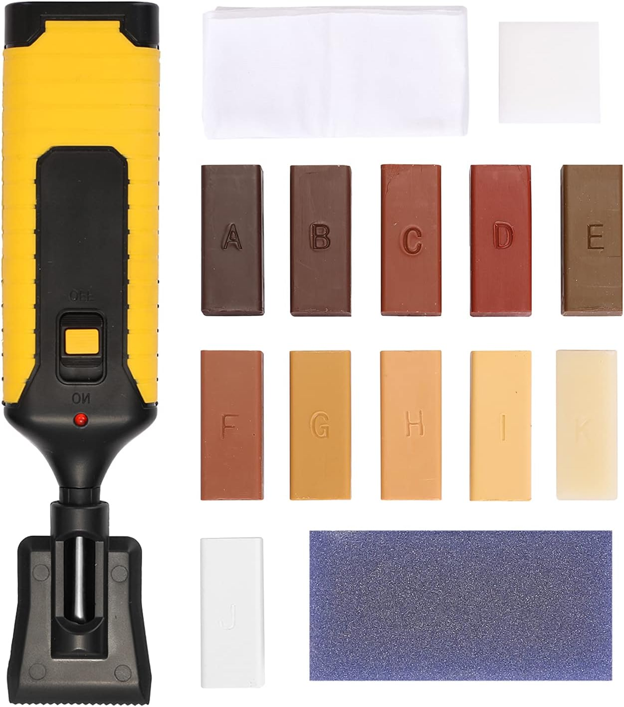 Laminate & Wood Floor Repair Kit - Multifunctional Scratch Mender with 11 Wax Blocks & Tools for DIY Home Restoration (Easy, Durable)