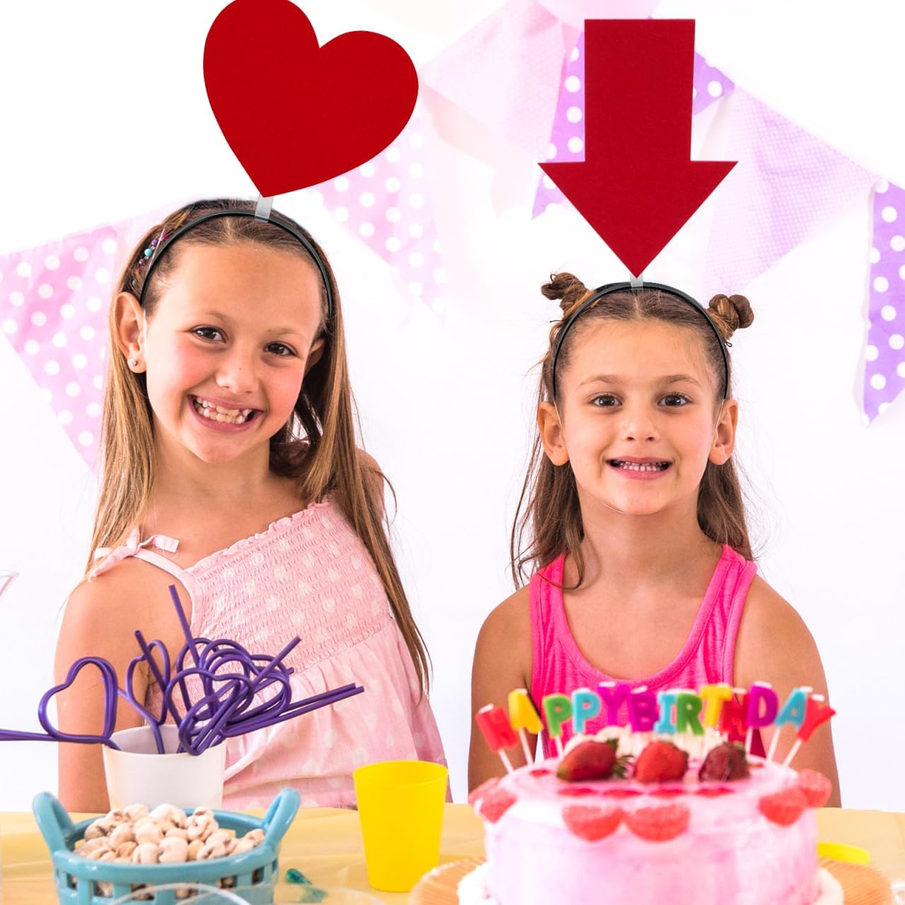 TOYANDONA 2-Piece Funny Headband Set: Hair Band, Heart-Shaped Hoops, Creative Halloween Headband, Carnival Headband Decoration for Festivals, Birthdays, Valentine'S Day Accessories image number 1