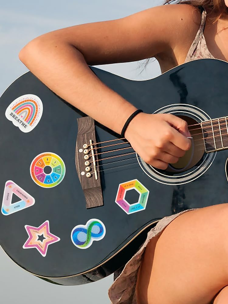 48Pcs Calm Stickers Set 6 Styles Tactile Rough Textured Stickers Cute Reusable Sensory Stickers with Strong Adhesive Backing Funny Calming Stickers for Kids Adults School Classroom image number 6